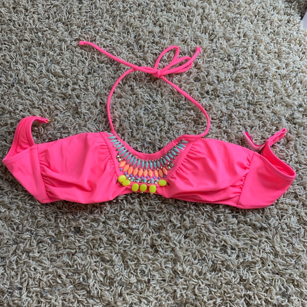 Neon pink bikini top